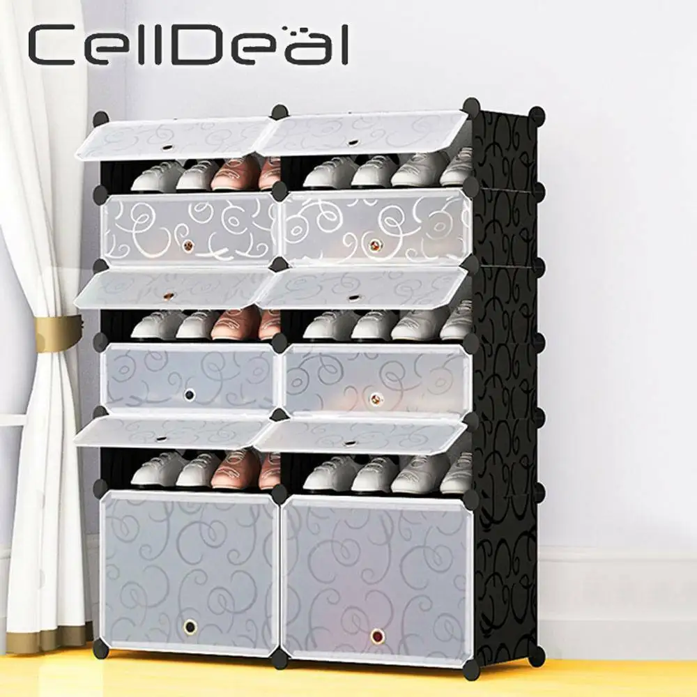 

CellDeal DIY Shoe Rack Shoes Storage Easy To Install Shoe Cabinet Stand Holder Space Saver Modern Furniture Shoe Organizer