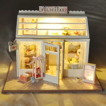 

Miniature Dollhouse Furniture Kit Toys DIY Doll House Wooden Doll Houses Handmade Puzzle Kids Toys for children Christmas Gifts