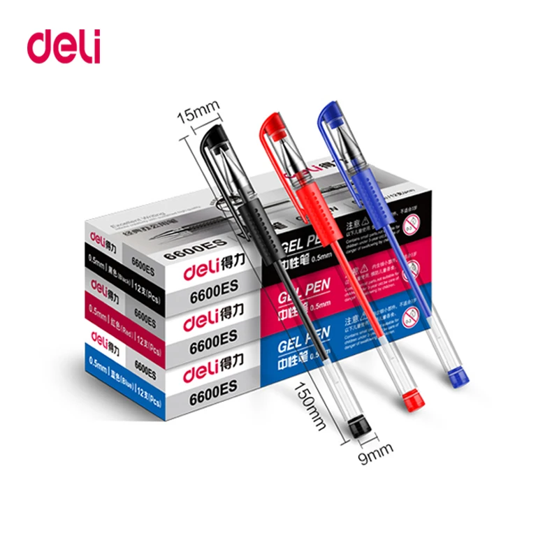 

Deli 1PCS Gel pen 0.5mm Office supplies Stationery gel pens for students writing Black Red Blue High quality student gel pen