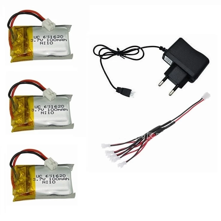 3,7 v 100mah литий-полимерный Батарея Зарядное устройство для Cheerson Cx-10 Cx-10a FQ777-124 Hubsan Q4 Wltoys V272 мини-Квадрокоптер с дистанционным управлением Drone Батарея - Цвет: Светло-зеленый
