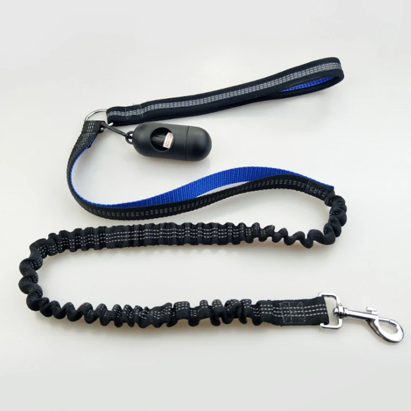 

Pet Dogs Multi-function Running Reflective Pull Dog Leash Traction Rope With waste bag dispenser Nylon Material Basic Leashes