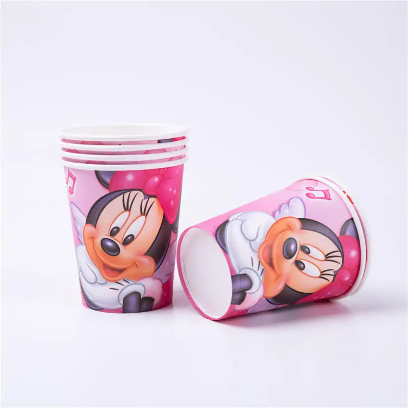 81Pcs Children Cartoon Minnie Mouse Theme Birthday Party Decoration Disposable Tableware Party Supplies For Kids 20 People Use