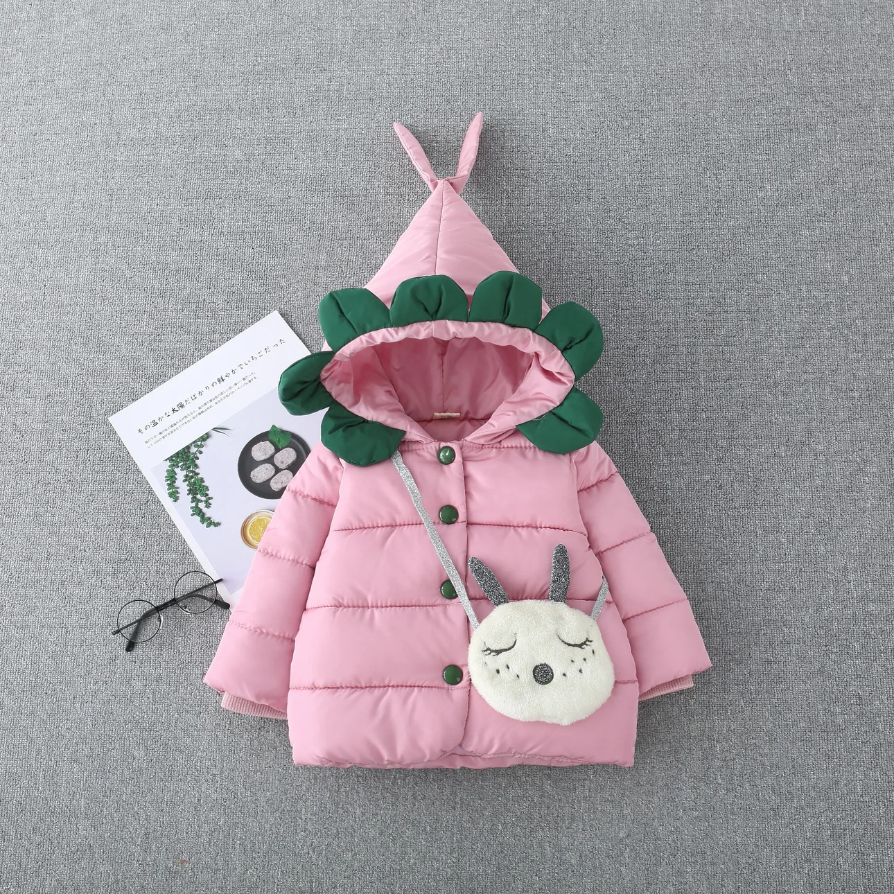 Winter New Style Cotton-padded Jacket Korean-style Girls Petal Hand Cotton of Cotton-padded Jacket Candy-Colored Cotton-pad