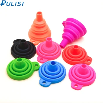 

PULISI Kitchen Collapsible Silicone Funnels for Liquid Powder Transfer and Wide Mouth Hopper Kitchen Tools Accessories Gadgets