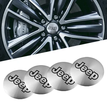 

4Pcs 56mm Metal Car Wheel Center Hub Cap Emblem Stickers Decal For Jeep Wrangler Grand Cherokee Renegade Compass Patriot Liberty