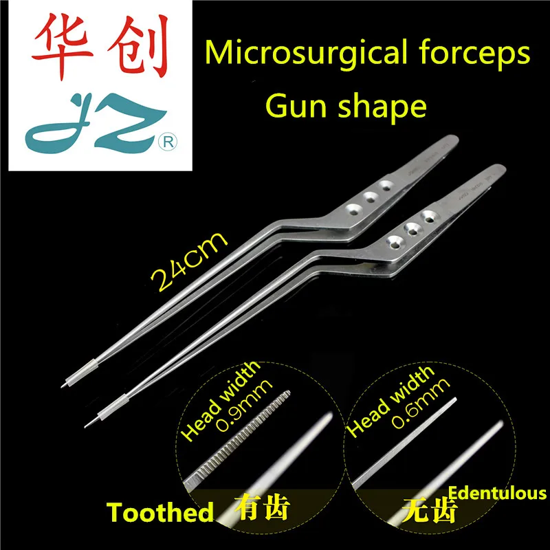 

JZ Cranial nerve Surgical instrument medical Brain Tweezer Gun type Microsurgical fine forceps Soft tissue Polyp tumor Extractor