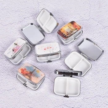 

Portable Folding Pill Case Container Metal Pill Box For Medicines Organizer Pill Cutter Splitters Pastilleros Pildoras Estuche