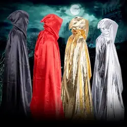 Блестящая шелковая мантия на Хэллоуин, косплей, шар для макияжа, одежда, плащ ведьмы, мантия ведьмы, платье волшебника