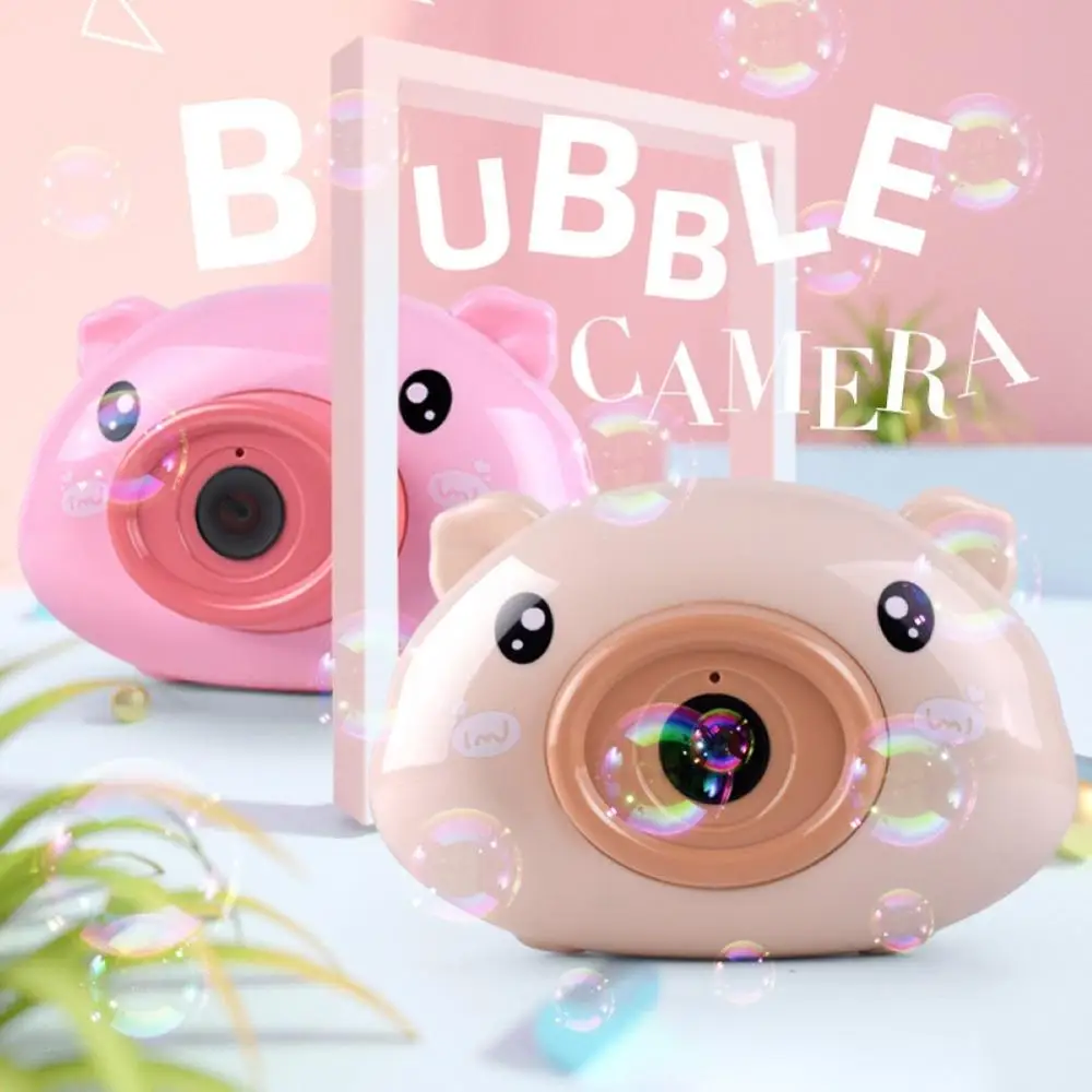 

Kid Cute Pig Camera Shape Light Music Automatic Bubble Blower Machine Outdoor Toy