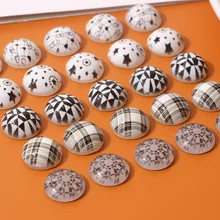 

Ultra light black and white star love stripe half pill combination DIY handmade earring resin accessories earpin ear clip patch