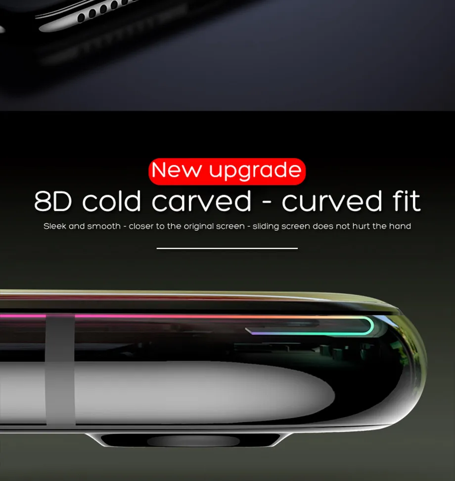 8-PC-For iPhone 6 6s Tempered Glass 9D For iPhone 7 8 Plus X Screen Protector Film