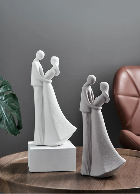 Home Gift Statue Character Wedding Lover Office Ornaments Decor Bookshelf Ceramic - Decor Sculpture Abstract Couple Modern Embrace AliExpress