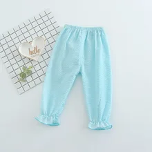 Women's Girls Infant Summer Baby Anti Mosquito Pants Thin Lantern Pants Trousers 1 Small Cotton Air Conditioner Can Open Crotch