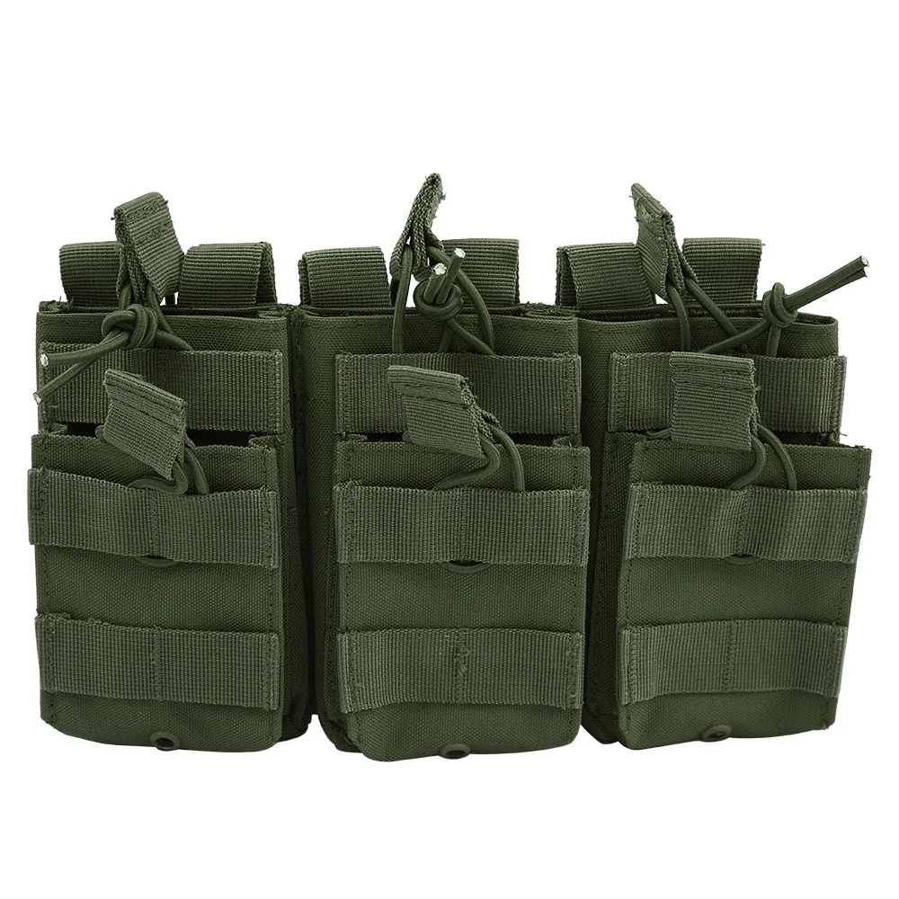 Green Тактический Molle подсумок двухслойный тройной пейнтбольное оборудование Охотничьи Аксессуары Универсальный Mag сумка картриджный мешочек - Цвет: Green
