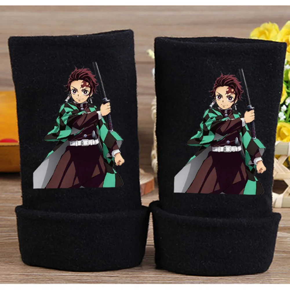 Демон убийца Kimetsu без Yaiba Hashibira Inosuke вязаные перчатки без пальцев Варежки