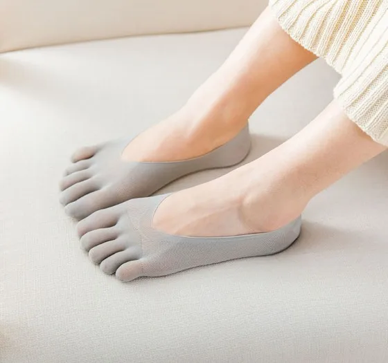 6 Color Five Toe Sock Absorb Sweat Deodorant Breathable Nylon Socks