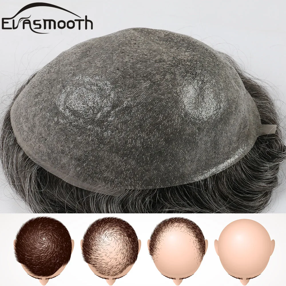 Men Wig Hairpiece Replacement-Systems Human-Hair Front Toupee Invisible-Knot Thin-Skin