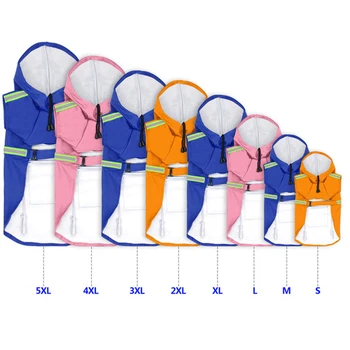 

Spring Summer Dog Raincoat Reflective PU Puppy Pet Rain Coat Hooded Waterproof Dog Jacket Clothes For Dogs
