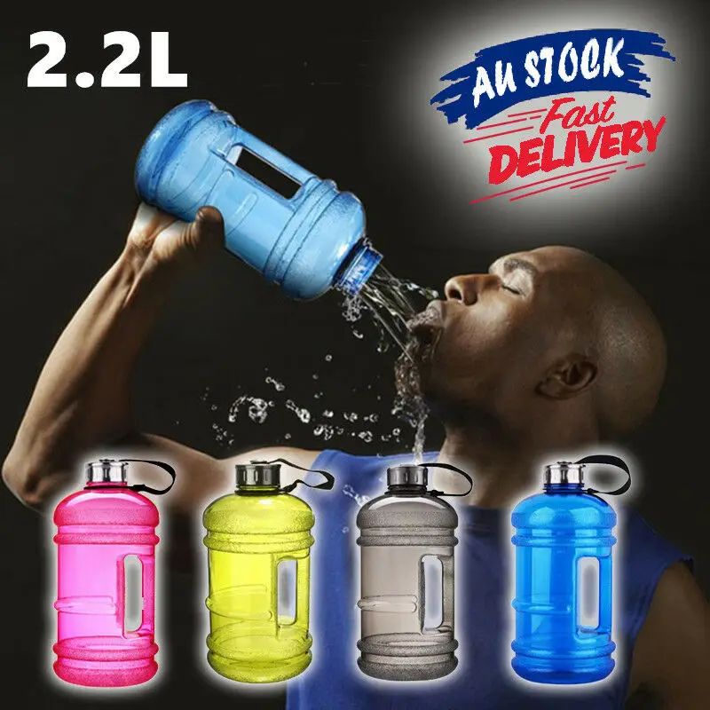 

2.2L Large Water Bottle Cap Big Drink Kettle BPA Free Sport Training Workout Gym