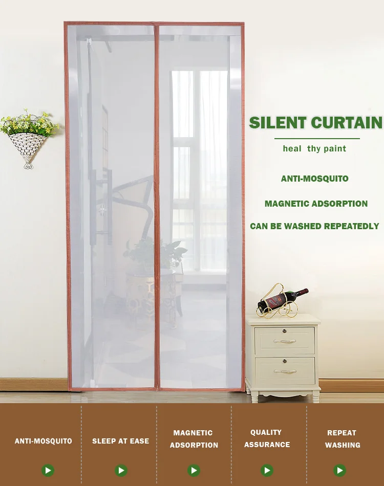 Strong magnetic door curtain encryption invisible anti-mosquito mesh net customized automatic closing screen magnetic screen door curtain magnetic door curtain magnetic suction door curtain