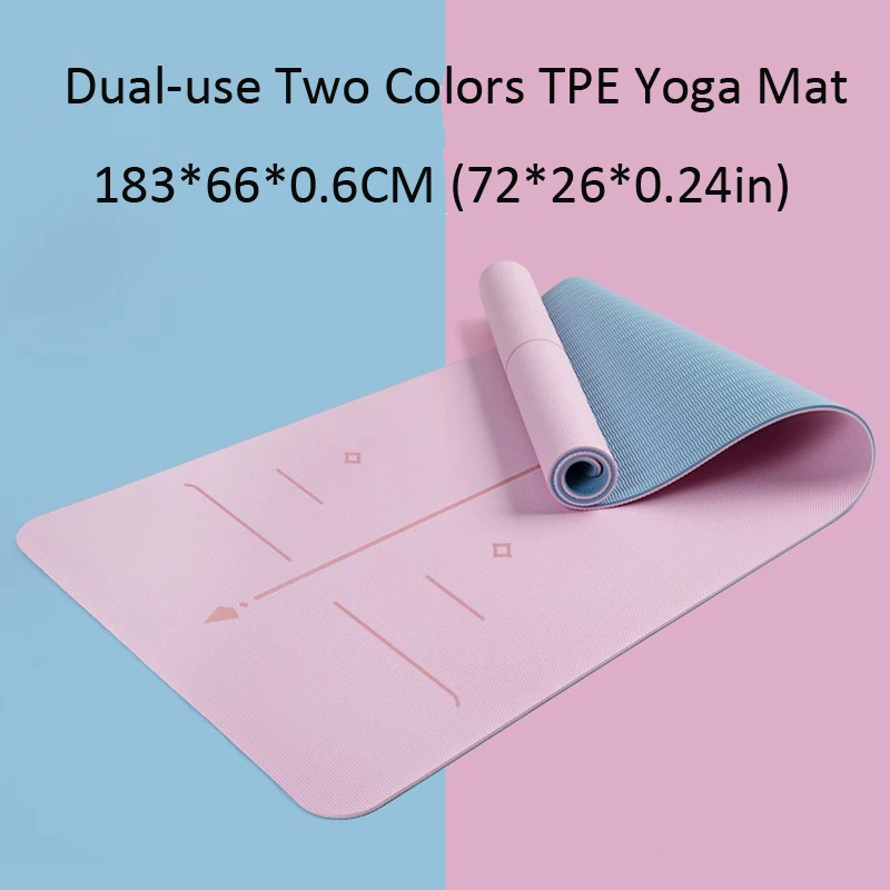 Non-slip Widening 6mm Thicken Gymnastics Exercise Dance Mat Dual-use Two Colors TPE Yoga Mat Men Women Fitness Odorless Pad Gym