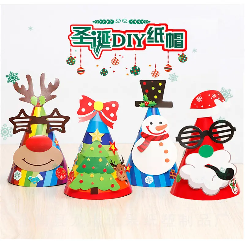 

2020 New Year Christmas Decorations For Home Snow Decor For Home Decoration Accessories Natal NavidadDIY Party Pointed Paper Cap