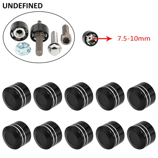 10pcs Head Bolt Cover For Harley Twin Cam Dyna Softail Touring FLH Chrome Schrauben Motor Topper Screw Caps Motorcycle Aluminum 7.5mm-10mm