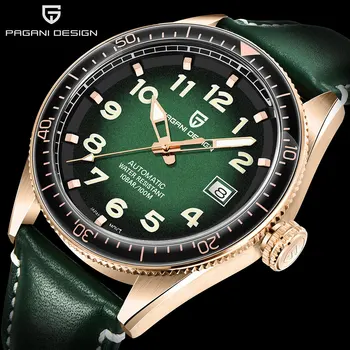 

PAGANI DESIGN Mechanical Watches Men Automatic Green Waterproof Luxury Business Sport NH35A Diver Watch Clock Relogio Masculino