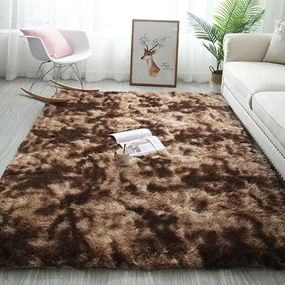 Плюшевые ковры для гостиной мягкий пушистый домашний декор лохматый ковер спальня Диванный кофейный столик коврик для гардеробной коврик - Цвет: Coffee