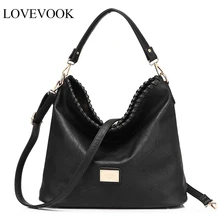 Женская наплечная сумка LOVEVOOK, большая элегантная сумка на плечо с съемным короткими ручками, повседневые сумки через плечо для школы и работы, изготовлена из искусственной кожи