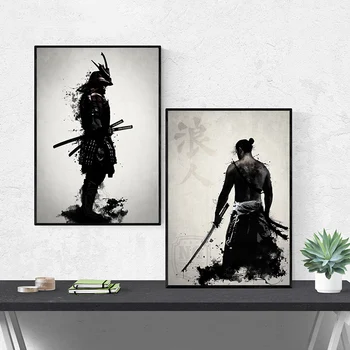 

Armored Samurai Japan Anime Canvas Painting on The Wall Artwork Posters and Prints Wall Art Pictures for Living Room Decoration