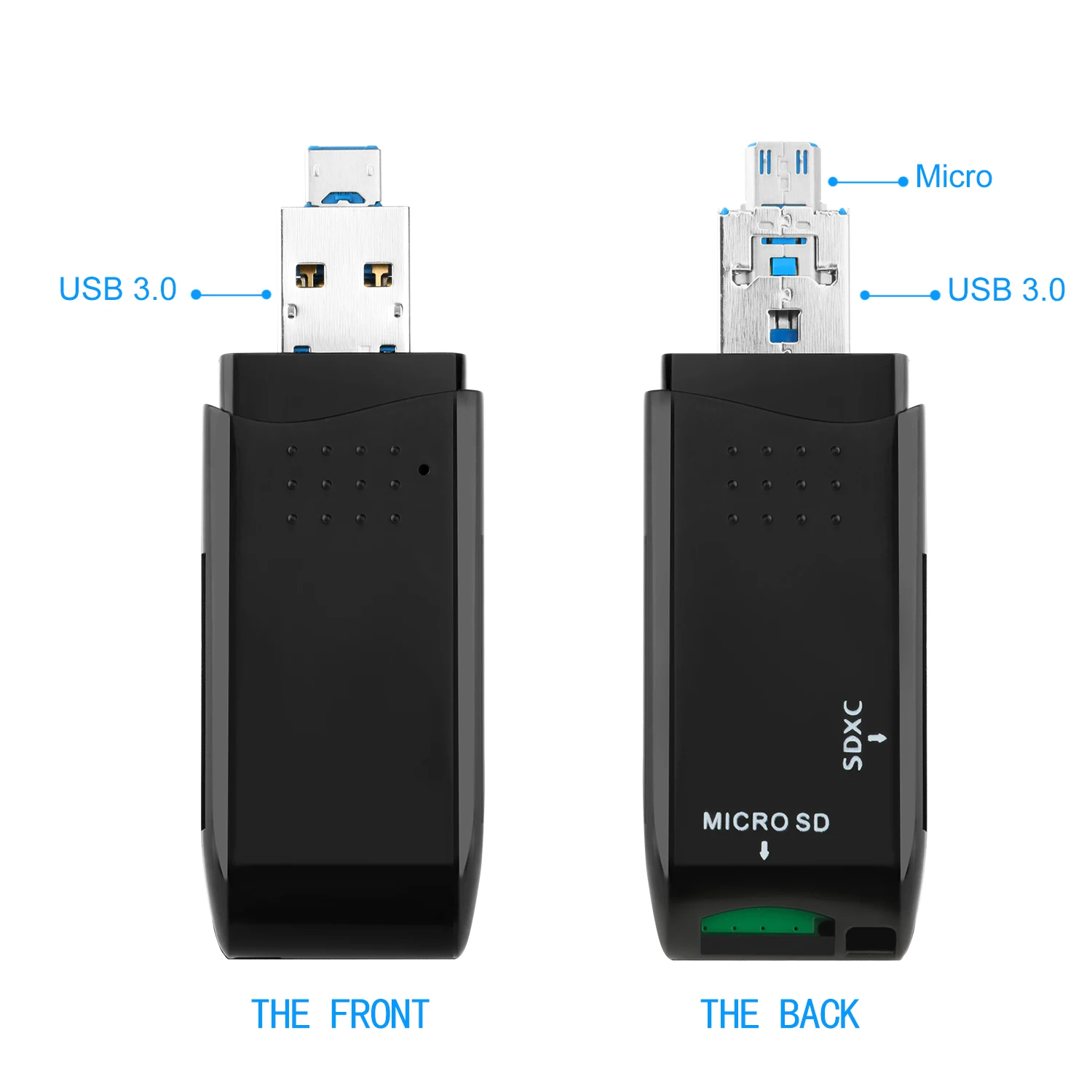 Rocketek usb 3.0 multi 2 in 1 memory otg phone card reader 5Gbps adapter for SD/TF micro SD for pc computer laptop accessories