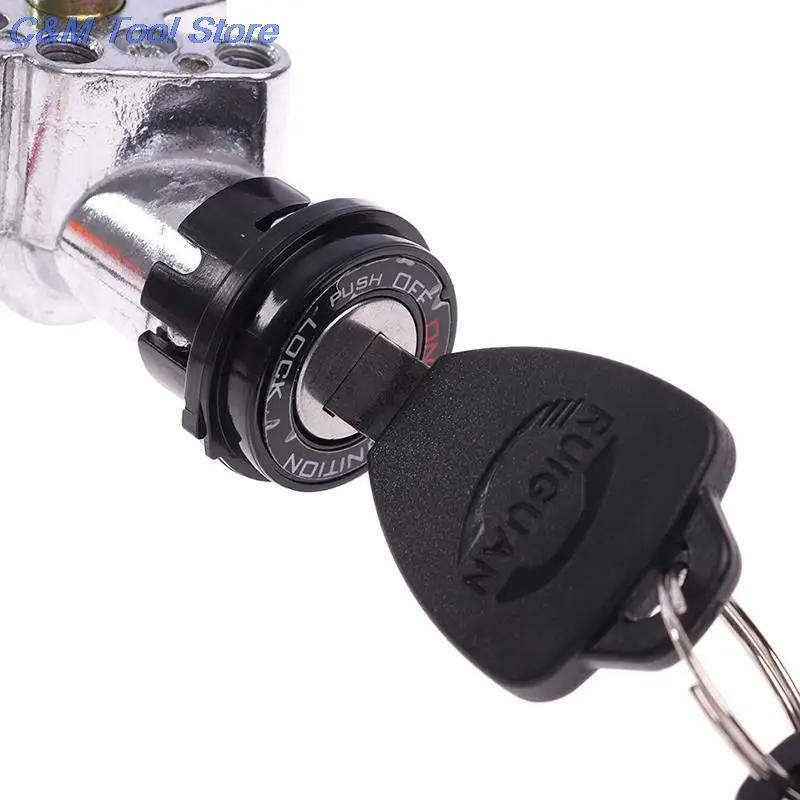 1PC High Performance Universal Battery Chager Mini Lock with 2 keys For Motorcycle Electric Bike Scooter E-bike Electric Lock