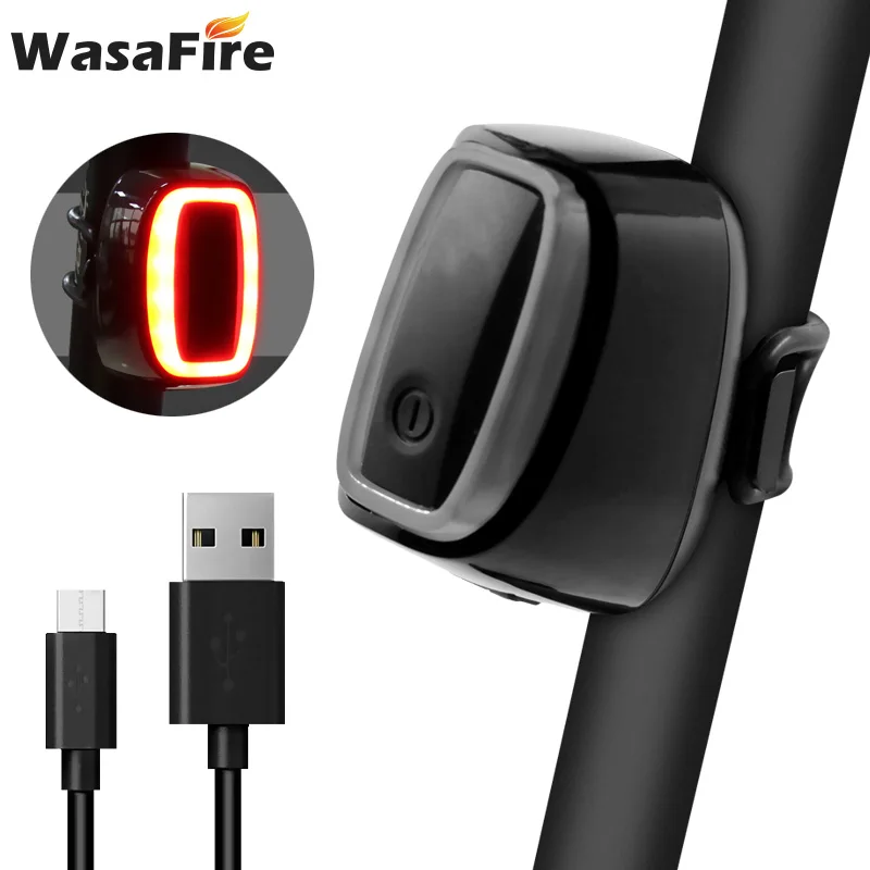 Bike Taillight Smart Brake Detection Bicycle Rear Light LED MTB Warning Light Tail Lmap USB Rechargeable 6 Modes Cycling Lantern