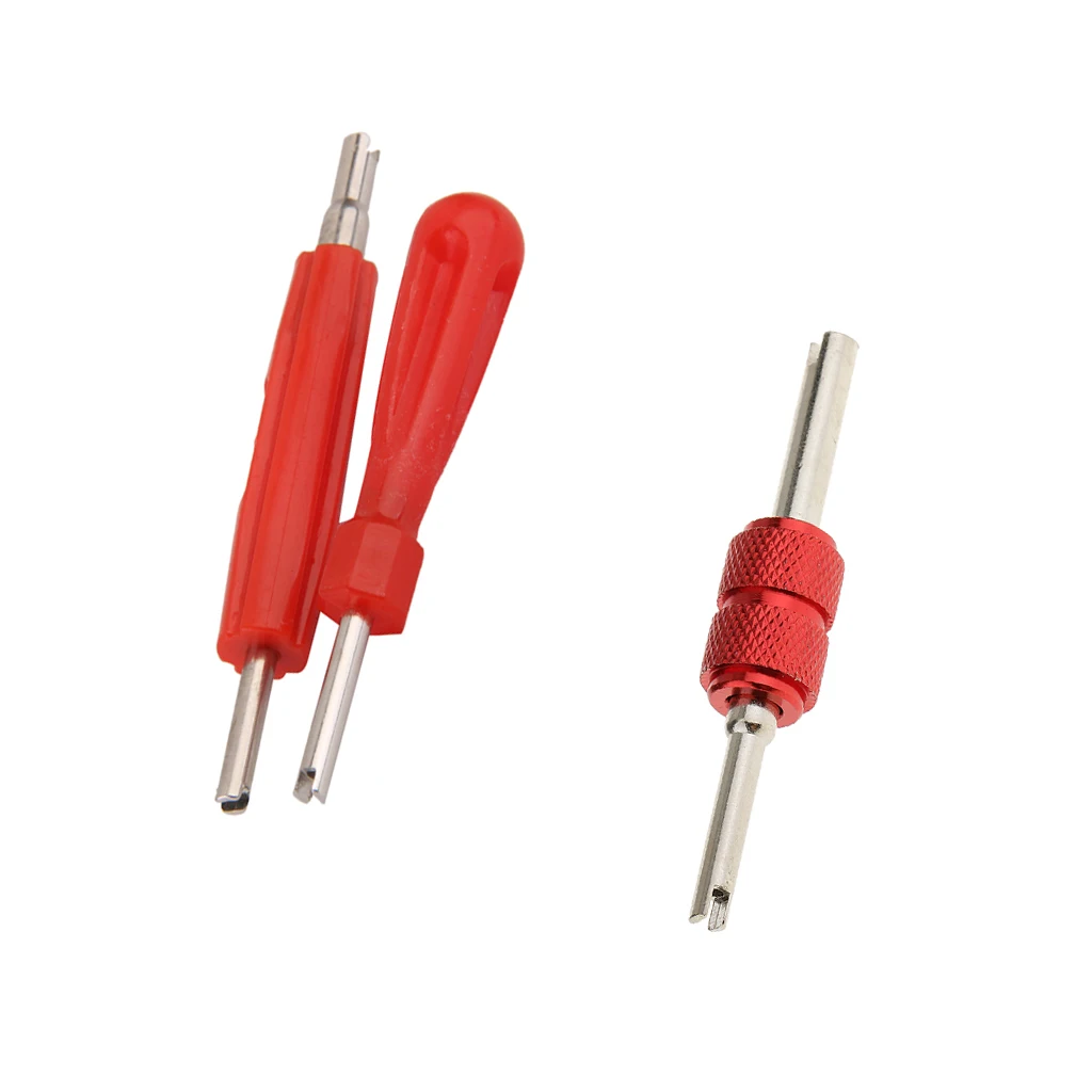 3 Pieces Universal Car Truck Valve Stem Core Remover Tire Tool Set Red