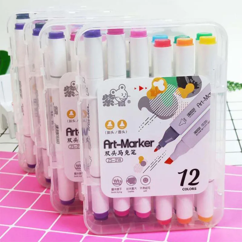 

12/18/24/36/48/60 Animation Design art mark pen Alcohol paint Marker pen manga cartoon graffiti sketch Double Headed markers