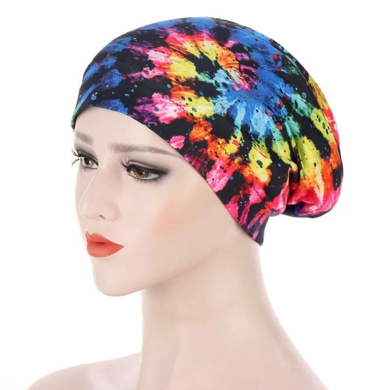 

Women African Floral Print Satin Night Sleep Bonnet Hat Hair Care Cap Head Wrap Large Head Wear Ladies Headwrap Hair Care Hat