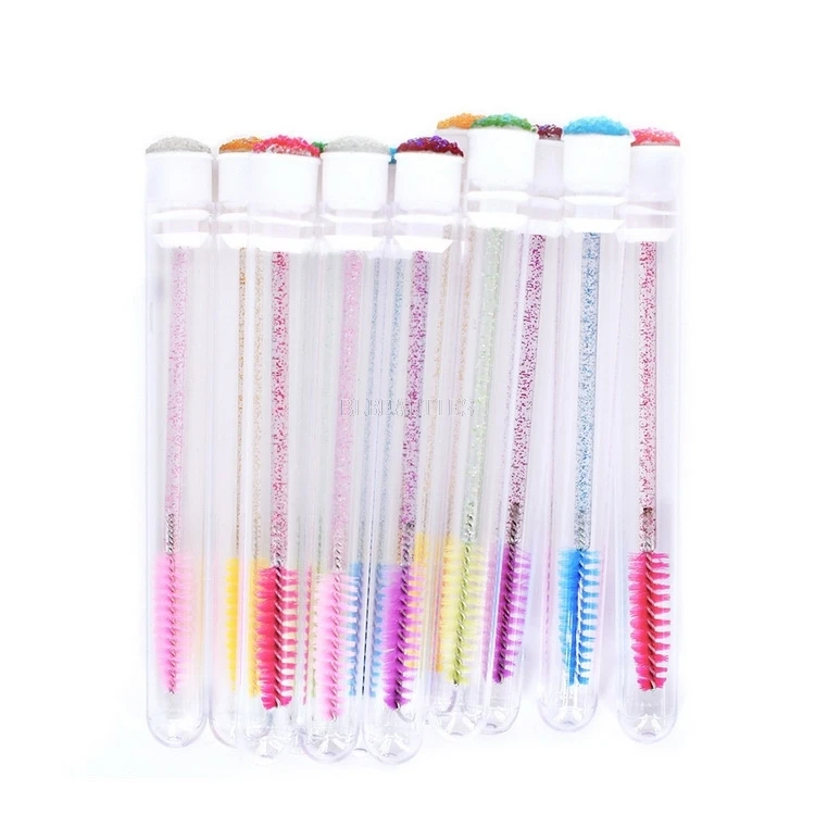 

1000pcs Reusable disposable eyelash brush tube eyebrow brush replaceable dust-proof Sparkling broken diamond at bottom