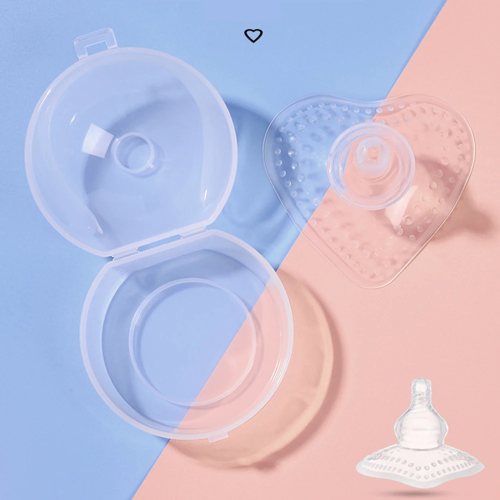 

Nipple Protectors Silicone Heart Shaped Triangular Breast Pads Soft Thin Fit Anti-bite Nipple Shields Breastfeeding Accessories