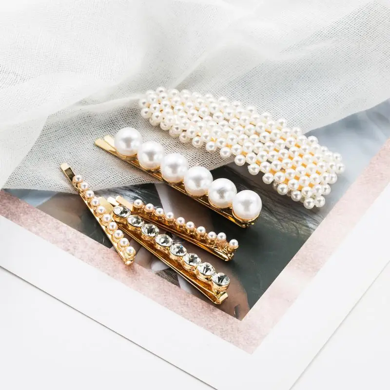 

5 Pcs/set Imitation Pearl Sweet Girls Women Hairpin Jewelry Gifts Charm Lady Barrettes BB Hair Clips