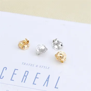 

DIY pearl accessories G18K gold earplug earplug cap earplug stud earrings durable delicate earplug