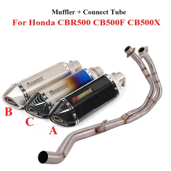 

Motorcycle Exhaust Muffler Silencer Escape Tip Header Pipe Front Connect Tube Pipe for Honda CBR500 CB500X CB500F 2013-2019