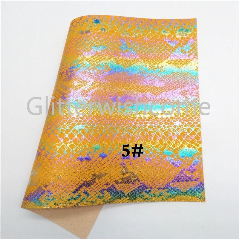 Glitterwishcome 21X29 см A4 размер винил для бантов Переливающаяся металлическая змеиная кожа, искусственная кожа листы для бантов, GM590A