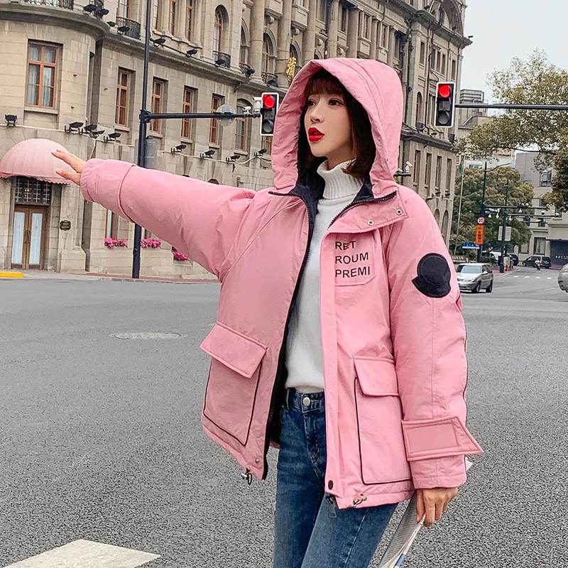 

Korean-style WOMEN'S Wear 2019 New Style Fashion Elegant WOMEN'S Dress Convenient "Hooded Jumper New Style Winter down Cotton Co