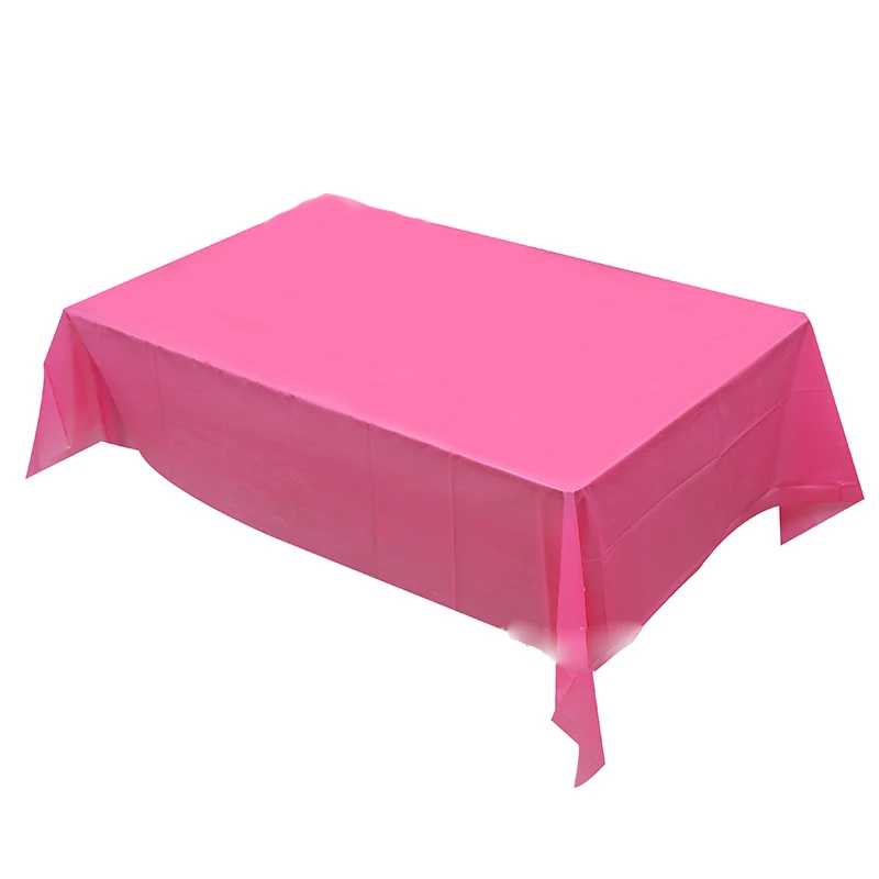 

Happy Birthday Baby Shower Party Hot Pink Solid Table Cover Decorations Girls Kids Favors Tablecloth Events Maps 1pcs/lot