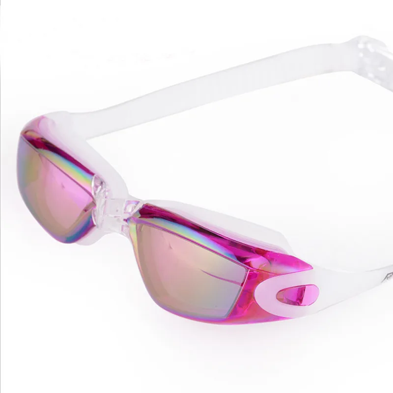 Плавательные очки водонепроницаемые противотуманные очки для бассейна ультрафиолетовое Гальванопокрытие очки для плавания маска для взрослых регулируемые очки - Цвет: Purple