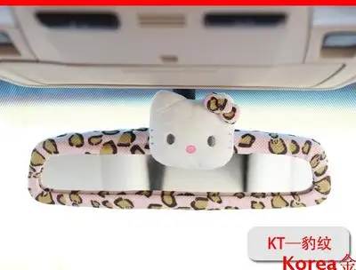 Автомобильные аксессуары мультфильм розовый hello kitty Руль крышка натуральный каучук здоровый дышащий Универсальный 38 см для женщин и девочек - Название цвета: leopard