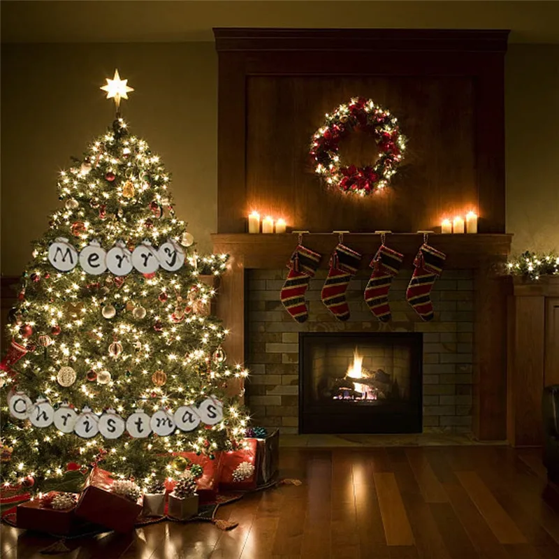 10 шт./упак. рождественские деревянные подвески, украшения своими руками для рождественской вечеринки украшения Рождественская елка украшения детские рождественские подарки