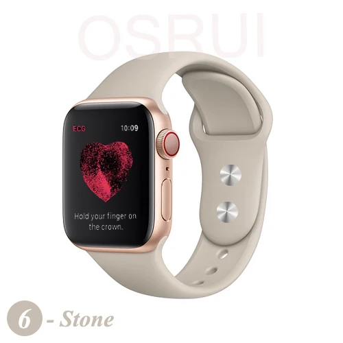 6-Stone Ремешок для спортивных часов для apple watch band 42 мм/38 мм apple watch 4 3 2 band iwatch band 44 мм/40 мм браслет ремень часы аксессуары - Цвет ремешка: 6-Stone