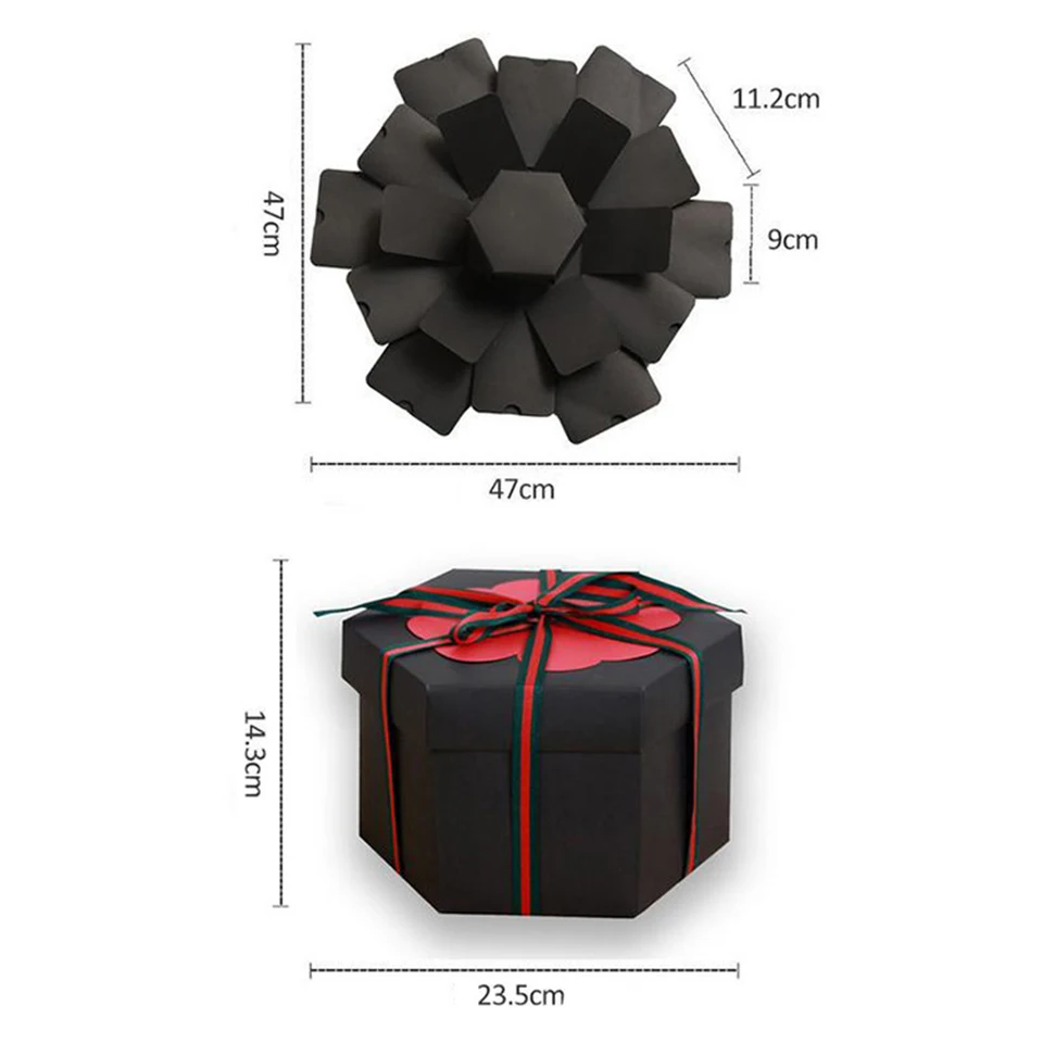 Tronzo сюрприз взрыв коробка шестиугольник Валентина Свадебный подарок признание DIY Фотоальбом Коробка Подарок на юбилей день рождения Патри
